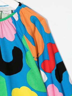 Stella McCartney Kids Abstract-Print Colour-Block Blouse