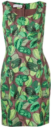 Dolce & Gabbana Pre Owned 2000's Leaf Print Short Dress