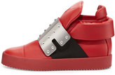 Thumbnail for your product : Giuseppe Zanotti Men's Leather High-Top with Plate Front, Red