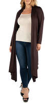 Thumbnail for your product : 24/7 Comfort Apparel Long Sleeve Knee Length Open Cardigan-Plus