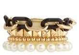 Thumbnail for your product : Charlotte Russe Stud, Chain & Pearl Stacking Bracelets - 4 Pack