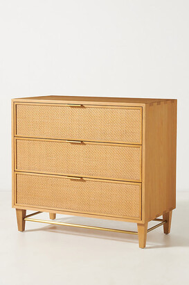 Anthropologie Wallace Cane and Oak Three-Drawer Dresser