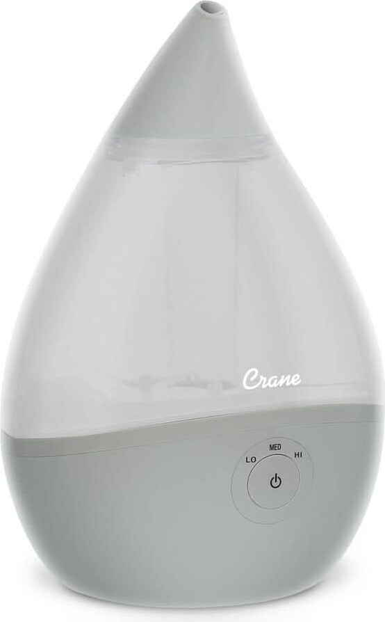 Crane 0.5 Gal. Droplet Ultrasonic Cool Mist Humidifier for Small to Medium Rooms up to 250 sq. ft. - Grey