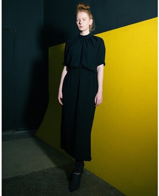 Julia Allert - Gathered Waist Black Maxi Dress