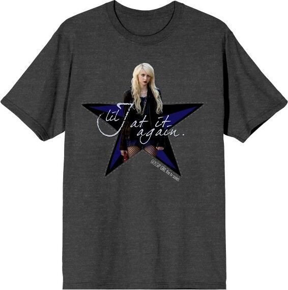 Gossip Girl GossipGirlJennyHumphreyLilJAtItAgainMen'sCharcoalHeatherGraphicTee-3XL