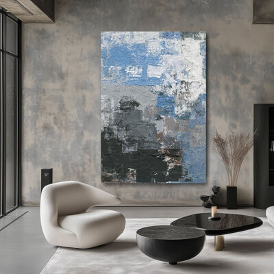 Aria Home Frameless Oil Painting Reflections Large Hand-Painted Canvas Wall Art 31"X47"