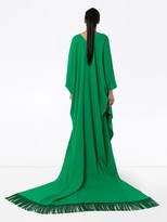 Thumbnail for your product : Oscar de la Renta Belted Fringed Maxi Dress
