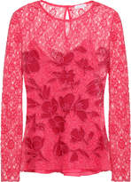 Thumbnail for your product : Oscar de la Renta Embroidered Corded Lace Top