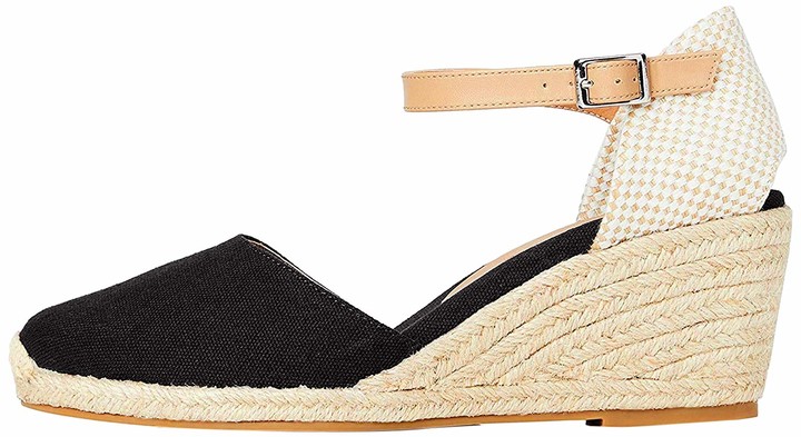 Womens Closed Toe Canvas Espadrille Wedge Sandal find Brand