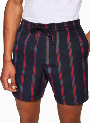 TopmanTopman Navy and Red Striped Shorts