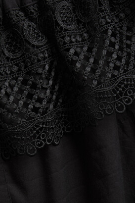 Charo Ruiz Ibiza Off-the-shoulder Guipure Lace-paneled Cotton-blend Mousseline Dress