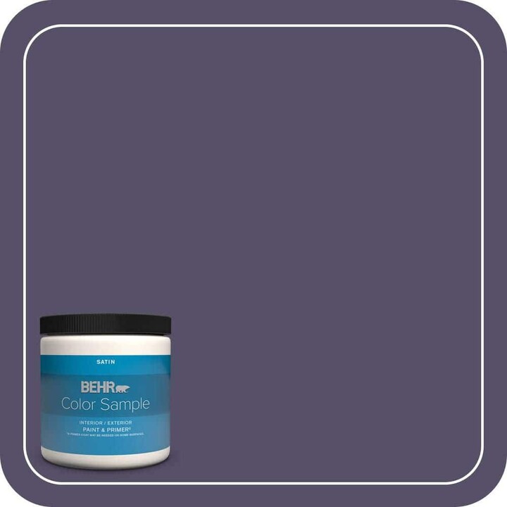 BEHR PREMIUM PLUS 8 oz. #650F-7 Violet Eclipse Satin Enamel Interior/Exterior Paint & Primer Color Sample