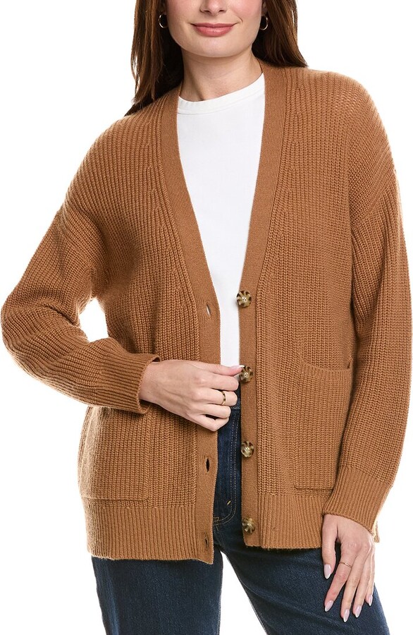 Hannah Rose Shaker Long Wool & Cashmere-Blend Cardigan