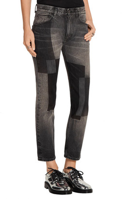 Facetasm Patchwork Low-rise Straight-leg Jeans - Dark gray