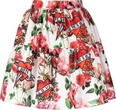 Floral Pleated Mini Skirt 