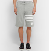 Thumbnail for your product : Thom Browne Striped Loopback Cotton-Jersey Shorts