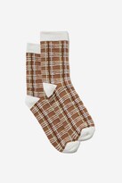 Thumbnail for your product : Rubi Check Textured Sock