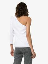 Thumbnail for your product : Les Rêveries one-shouldered pouf sleeve cotton blouse