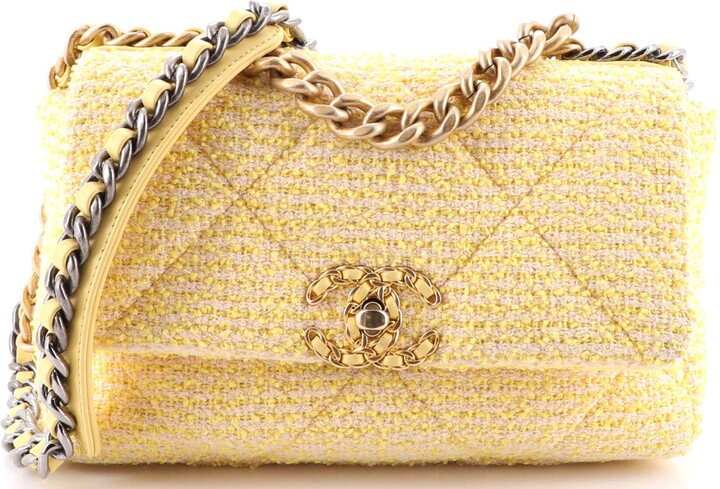 Chanel 19 Flap Bag Quilted Tweed Medium - ShopStyle