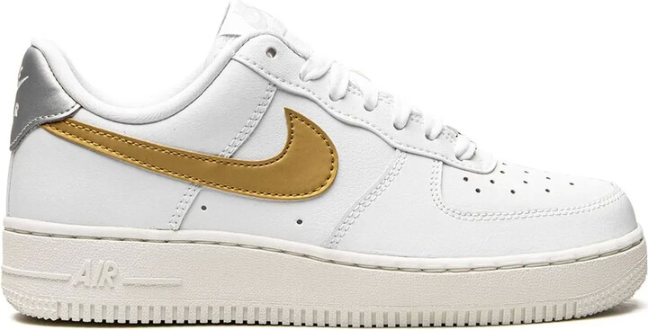 nike air force 1 white silver gold