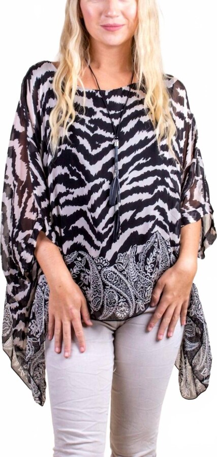 GIGI MODA Seta Unica Kaftan Top In Black