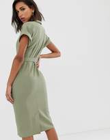 Thumbnail for your product : ASOS Design DESIGN utility collared wrap midi dress with belt