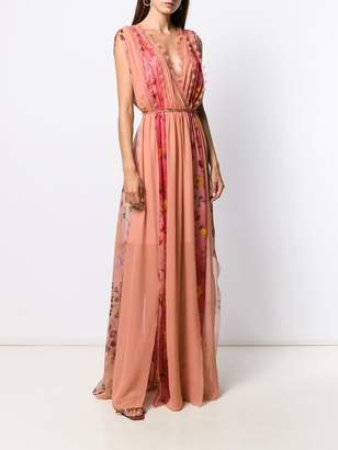 Blumarine floral-panelled gown