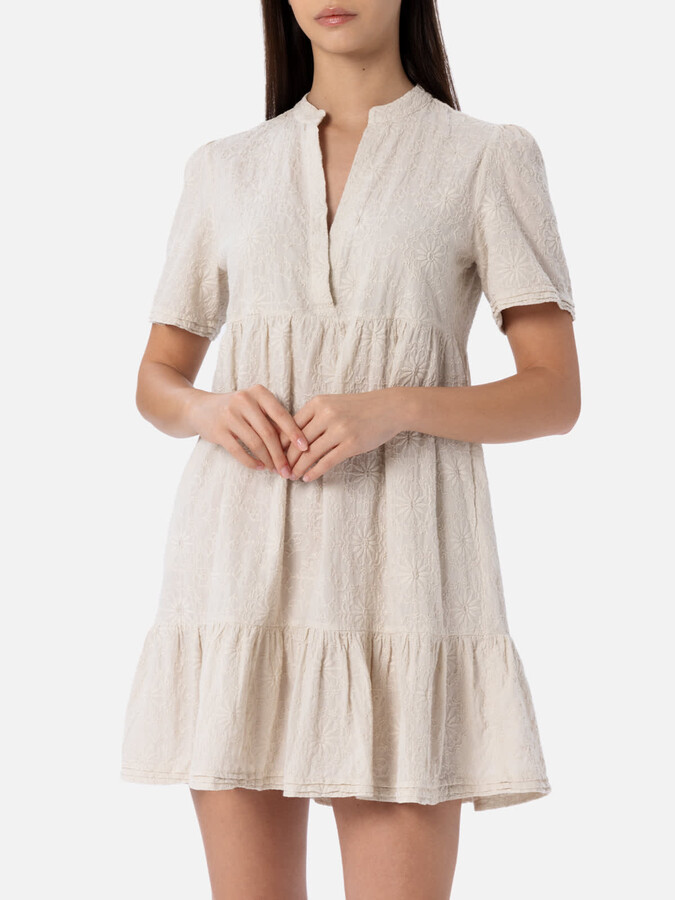Woman Sangallo Lace Cotton Short Dress Siara