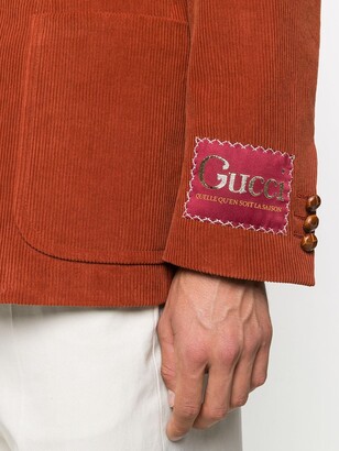 Gucci Corduroy Label Cuff Blazer