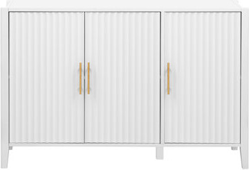 Orren Ellis Featured Three-Door Metal-Handle Storage Cabinet Home Hallways Living Areas & Studies