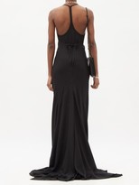 Thumbnail for your product : Ann Demeulemeester Sofia Racerback Wool-blend Jersey Maxi Dress - Black
