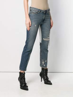 Diesel Black Gold straight jeans with bleached patch