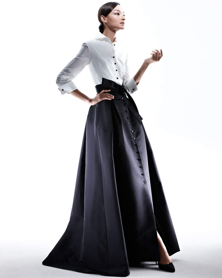 Carolina Herrera Shirtwaist Taffeta Ball Gown - ShopStyle Evening Dresses