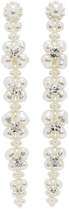 Simone Rocha White Jewelled Cluster Drip Earrings