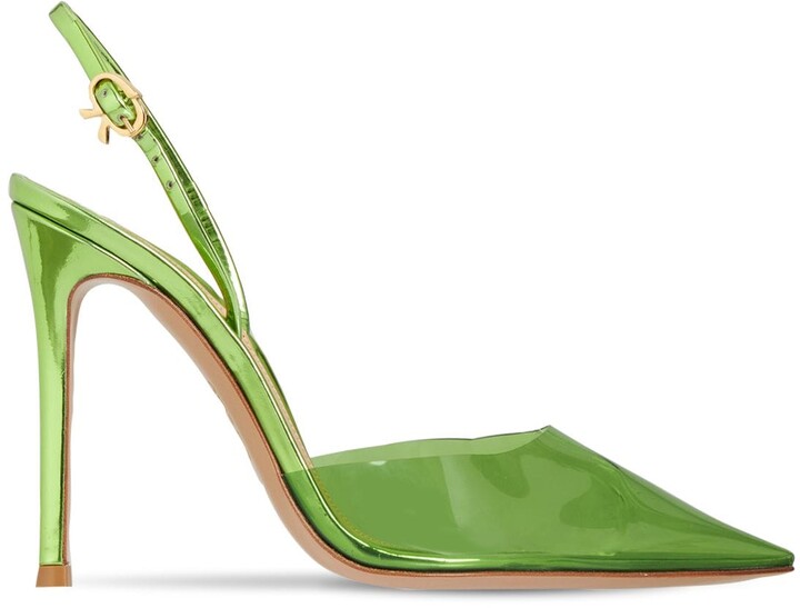 green slingback pumps