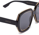 Thumbnail for your product : Gucci Eyewear Metallic-Trim Square-Frame Sunglasses