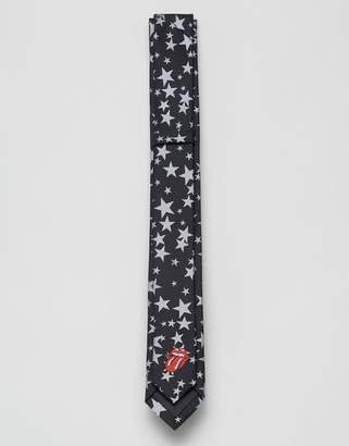 Reclaimed Vintage Inspired Tie With Rolling Stones Logo