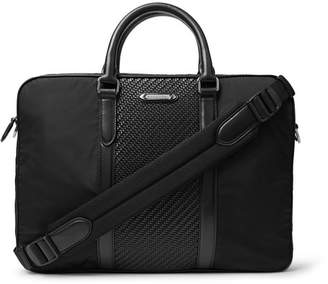 Ermenegildo Zegna Nylon and Pelle Tessuta Leather Briefcase - Men - Black