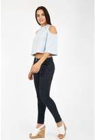 Thumbnail for your product : Select Fashion Fashion Womens Silver Cold Shoulder Swing Crop Top - size 12