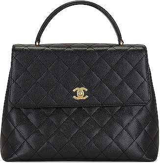 Chanel Vintage Twin Top Handle Flap Bag Quilted Lambskin Medium - ShopStyle