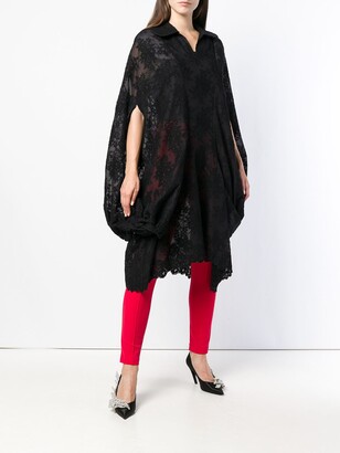 Comme Des Garçons Pre-Owned Lace Appiqué Sheer Cloak
