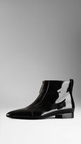Thumbnail for your product : Burberry Polished Leather Zip Detail Ankle Boots