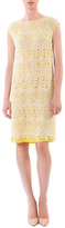 Thumbnail for your product : Mantu Lace-Overlay Sheath Dress, Yellow/White