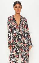 Thumbnail for your product : PrettyLittleThing Multi Floral Satin Printed Button Front Shirt
