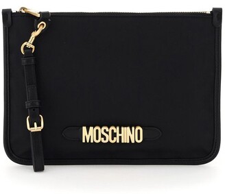 Moschino Logo Plaque Clutch Bag
