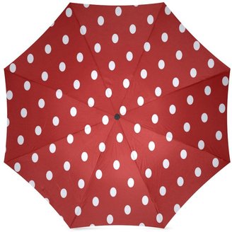 Polka Dots Umbrella White and Red Polka Dots Folding Portable Outdoor Rain /Sun Umbrella Beach Travel Shade Sunscreen For Women/Men