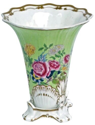 Antique Scalloped Porcelain Flower Vase - Vermilion Designs - Ivory ...