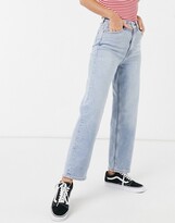 Thumbnail for your product : Monki Zami organic blend cotton straight leg jeans in bleach wash