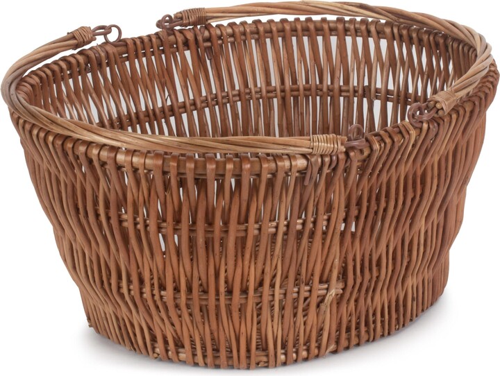 Red Hamper Oval Market Deep Wicker Shopping Basket