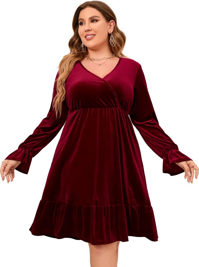 Long Sleeve Dress Wine Colored | ShopStyle